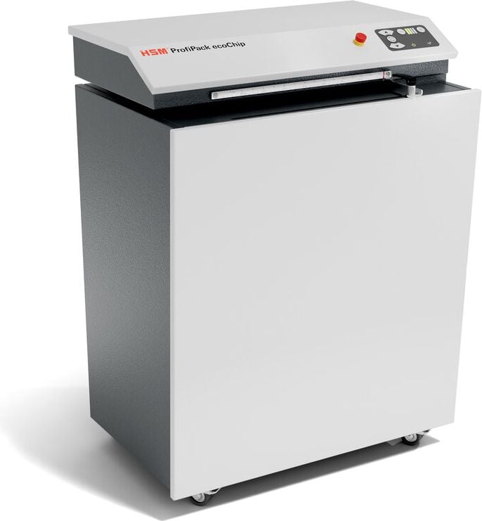 Verpackungspolstermaschine HSM ProfiPack ecoChip 1531854, einlagige Kartonagen zu Kartonchips, 100kg/h, mobil auf Rollen, 769x698x1035mm
