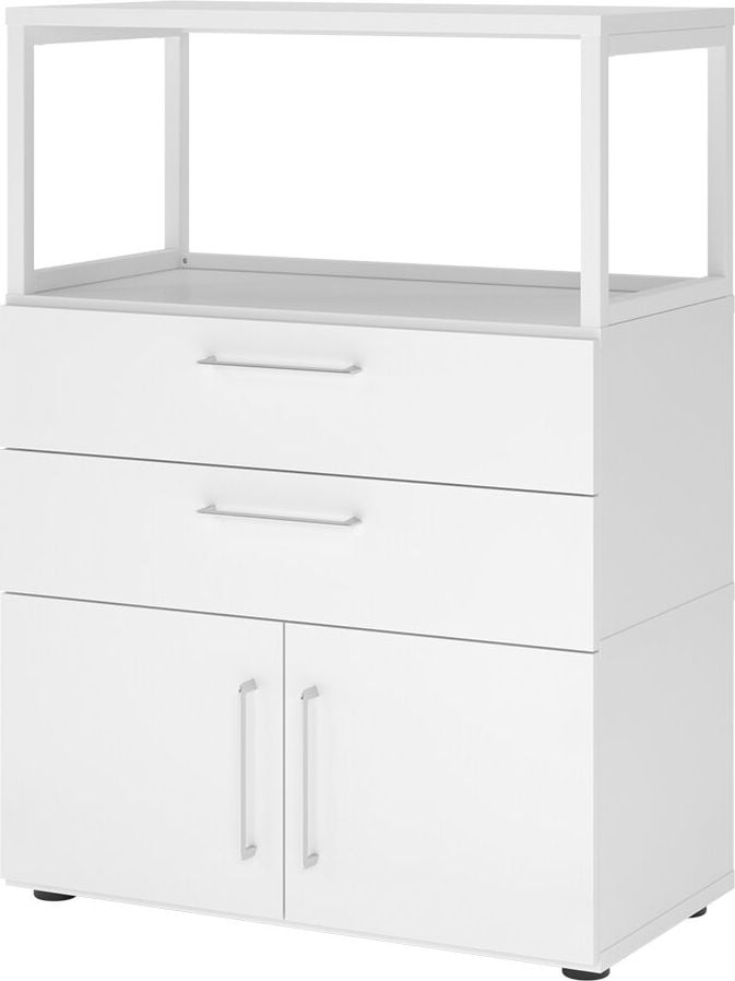 Kombischrank Hammerbacher VFW38K1RG/W mit Rahmenelement, Threespine-Klicksystem, 80 x 41,7 x 109,8 cm
(B x T x H), mit Stellfüßen, 3 Ordnerhöhen,
Korpus: weiß, asteiche