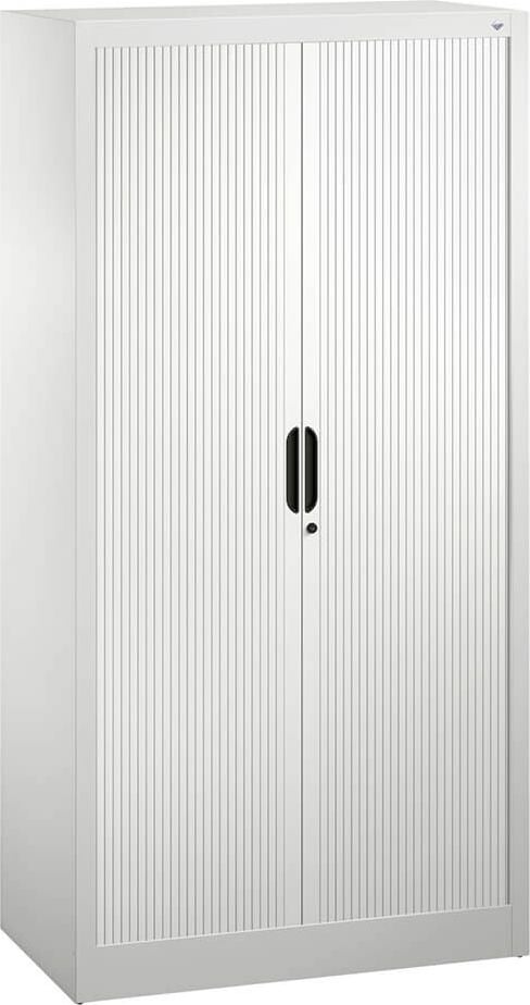 Aktenschrank CP Omnispace 3211-00, 80x166x42cm (BxHxT), 2 Querrollläden,
3 Fachböden, 4 Ordnerhöhen, hellgrau