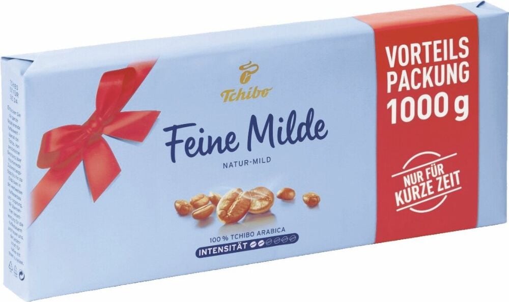 Kaffee Tchibo Feine Milde, gemahlen, Vorteilspack 1 kg , Intensität 2/6