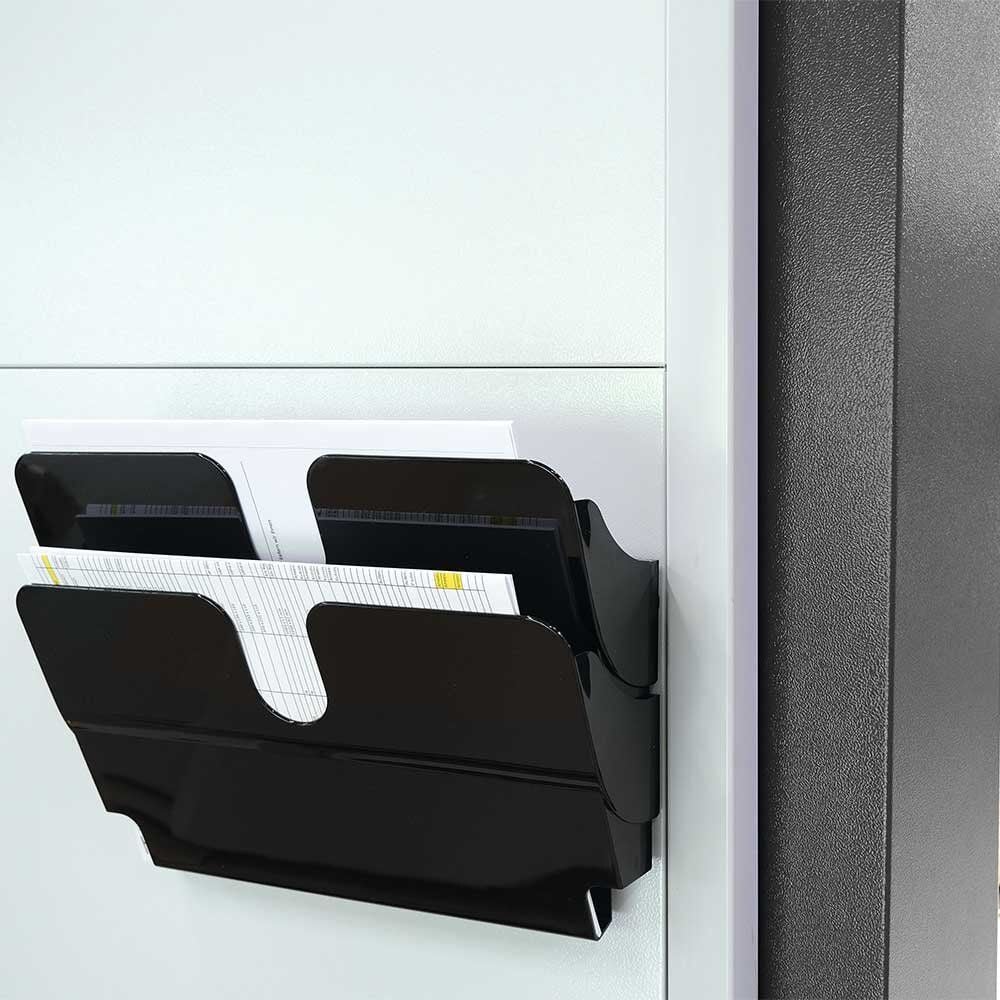 Wandprospekthalter Durable FLEXIPLUS 2 A4 quer 1709022, 2x A4 quer, 2 Fächer, magnetisch, Tragfähigkeit bis 3kg, transparent