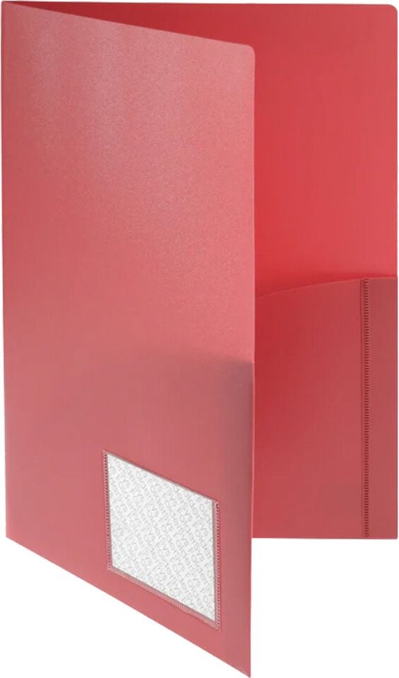 Präsentationsmappen Foldersys Broschürenmappen 10008, 2 Innentaschen, 4 ausklappbare Abheftlaschen, opak, Pack 10 Stück, rot