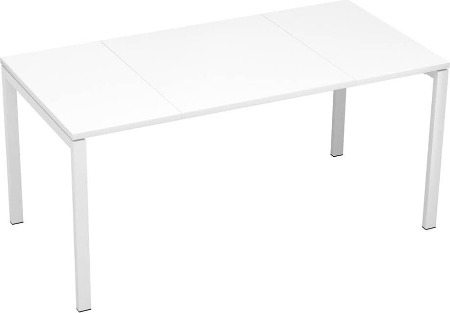 Schreibtisch easyDesk by Paperflow, 160x75x80cm (BxHxT), rechteckig, 4-Fuß,
Tischplatte Mittelteil weiß/Seitenteile
farbig, weiß