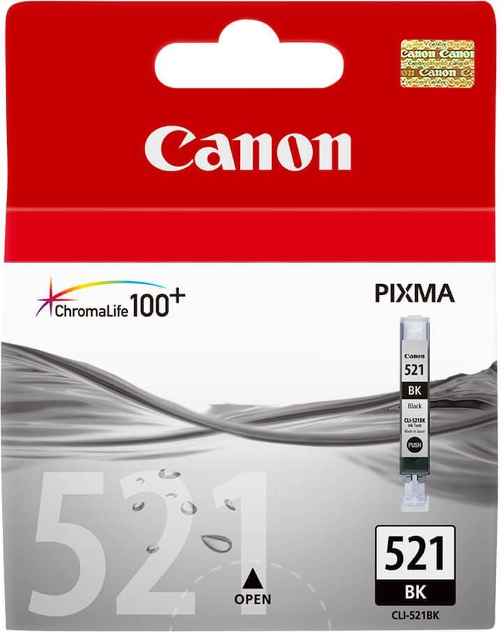 Canon Tintenpatrone CLI-521BK, foto schwarz, (2933B001), 9ml