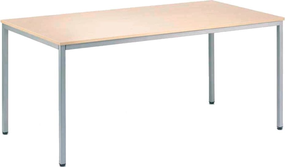 Mehrzwecktische Deskin Line 221485/217266/221497, 160x72x80cm (BxT), rechteckig,
4-Fuß-Stahlrohrgestell alusilber, ahorn