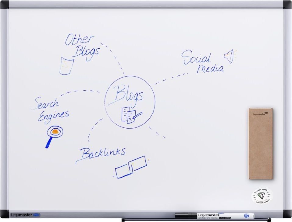 Whiteboard Legamaster UNITE PLUS 7-108235, 45x60cm, emailliert, trocken abwischbar, Aluminiumrahmen, Wandaufhängung, inkl. Zubehör, FSC, EU Ecolabel