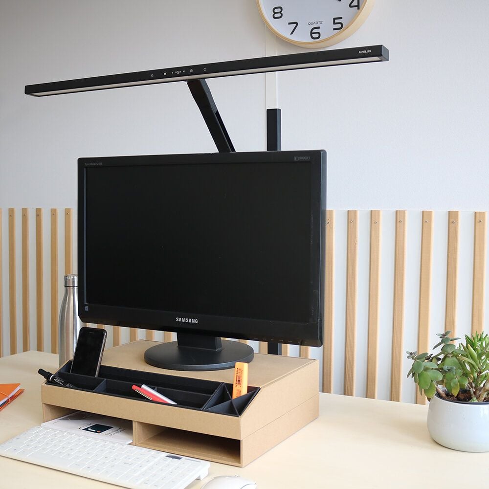 LED-Schreibtischleuchten Unilux ELITE Lumino 400202310, LED, 108lm/W, anpassbare Farbtemperatur,
drehbarer Arm, Tischklemme, schwarz, schwarz