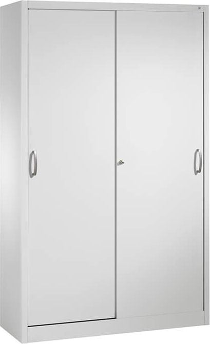 Werkstattschrank CP Serie 2000 Werkzeugschrank 2049-00, 120x195x40cm (BxHxT), 4 Böden,
2 Schiebetüren, Bügelgriffe, hellgrau