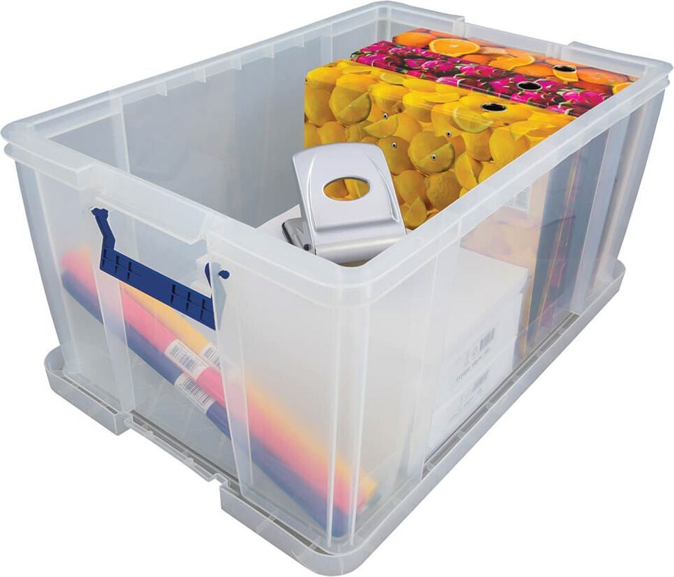 Aufbewahrungsboxen Fellowes Bankers Box ProStore 7731001, 70 Liter, Außenmaße: 660x450x320mm (BxTxH),
Kunststoff (PP), mit Deckel, transparent