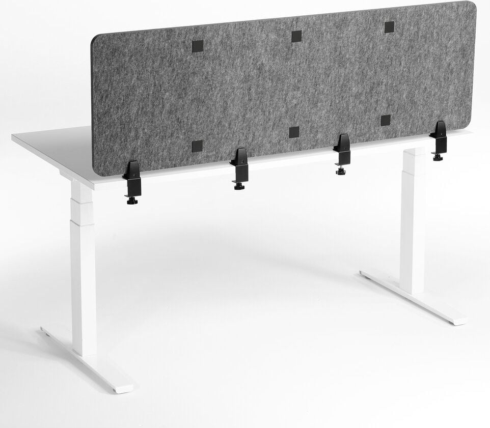 Tischtrennwand Durable EFFECT 160 313558 50x160cm, Klemmhalterung/Standfüße, schallabsorbierend, rahmenlos, doppelseitig nutzbar, faltbar, recyceltes PET-Filz, anthrazit