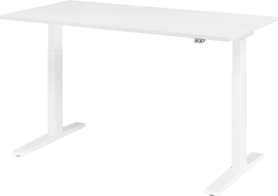 Hubschreibtisch Hammerbacher XMKA16, 160x80cm (BxT), 70-120cm Höhe, elektrisch
höhenverstellbar, rechteckig, C-Fuß weiß, weiß