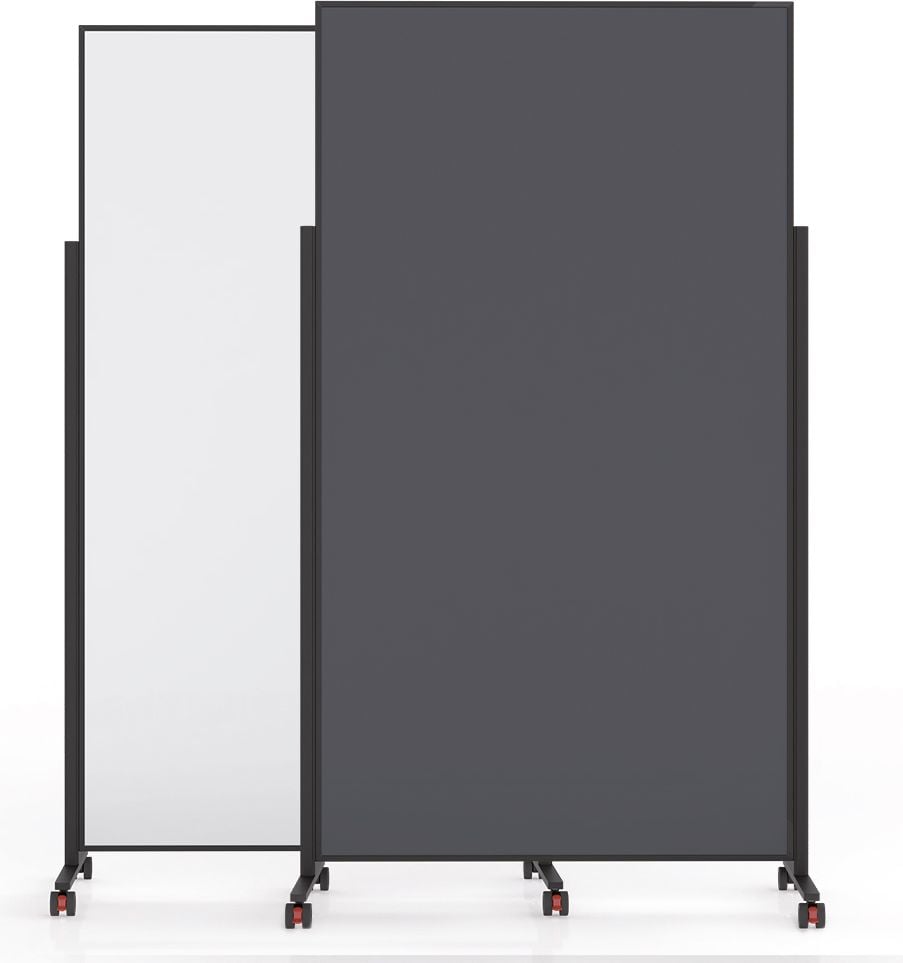 Whiteboard Magnetoplan Design VarioPin, Tafel: 180x100cm, pinnbarer Filz farbig,
Aluminiumrahmen, Standfuß mit Rollen, schwarz