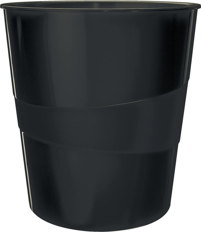 Papierkorb Leitz Recycle 5328, 15 Liter, recyceltes Polypropylen (PP), schwarz, Blauer Engel