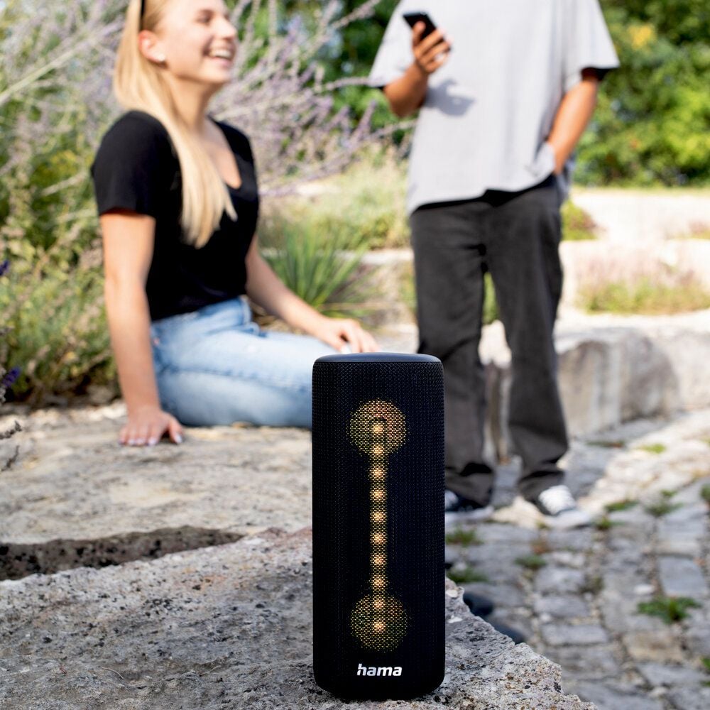 Bluetooth-Lautsprecher Hama Pipe 3.0 00188202, 24 Watt, tragbar, wasserdicht IPX5,
14 Stunden Betriebszeit, 360 Grad Sound,
schwarz