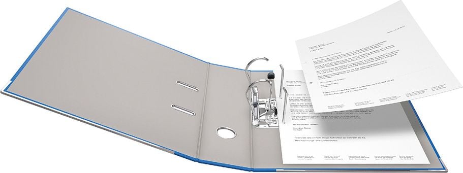 Ordner A4 Falken Recycolor 11285, 80mm, farbige RC-Pappe, A4, 8cm Rücken, Kraftpapierbezug, Blauer
Engel, FSC, schwarz