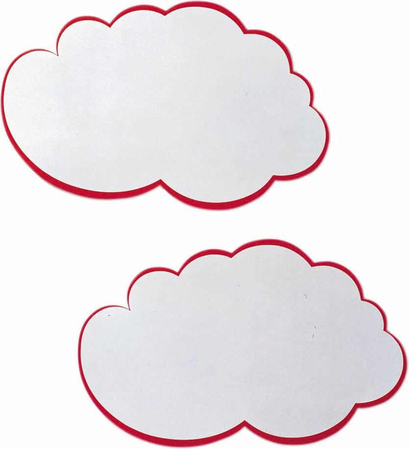 Moderationskarten Wolke Franken UMZ WG, 37x62cm, weiß mit rotem Rand, Pack 20 Stück
