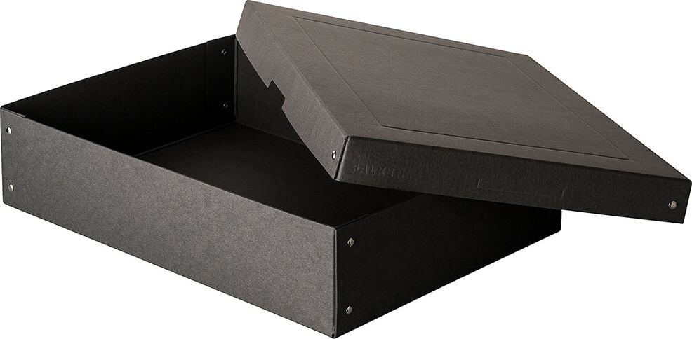 Aufbewahrungsboxen Falken PureBox 22001688, 14,08 Liter, für DIN A3, Außenmaße: 440x320x100mm (BxTxH), Deckel, schwarz, schwarz
