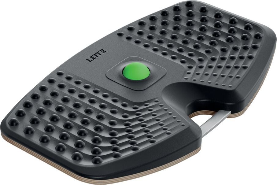 Anti-Ermüdungsboard Leitz Ergo Active Balance Board 6587, 54x6,5x31cm, 14 Grad Neigung, Holz/Schaumstoff, strukturierte Oberfläche, Tragegriff, dunkelgrau, dunkelgrau