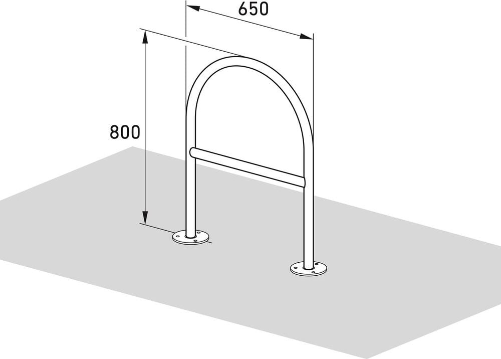 Fahrradständer WSM Anlehnbügel 9531, verzinkt, zur Bodenmontage, 65cm lang, für 2
Fahrräder, Knierohr, zum Aufdübeln