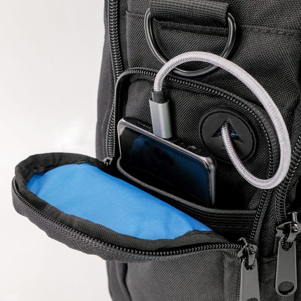 Notebooktasche Stop Ocean Plastic 3in1 Lockerbag NIAS 46203, bis 15,6 Zoll, abnehmbarer Schulterriemen, Tragegriffe, Trolley-Befestigung, Rucksackfunktion, schwarz