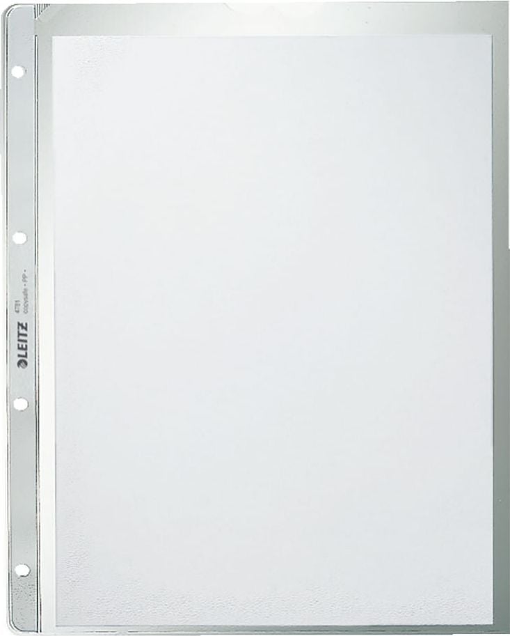 Prospekthüllen Leitz DIN A4 4781, links offen, genarbt, PP-Folie
0,13mm, Pack 100 Stück