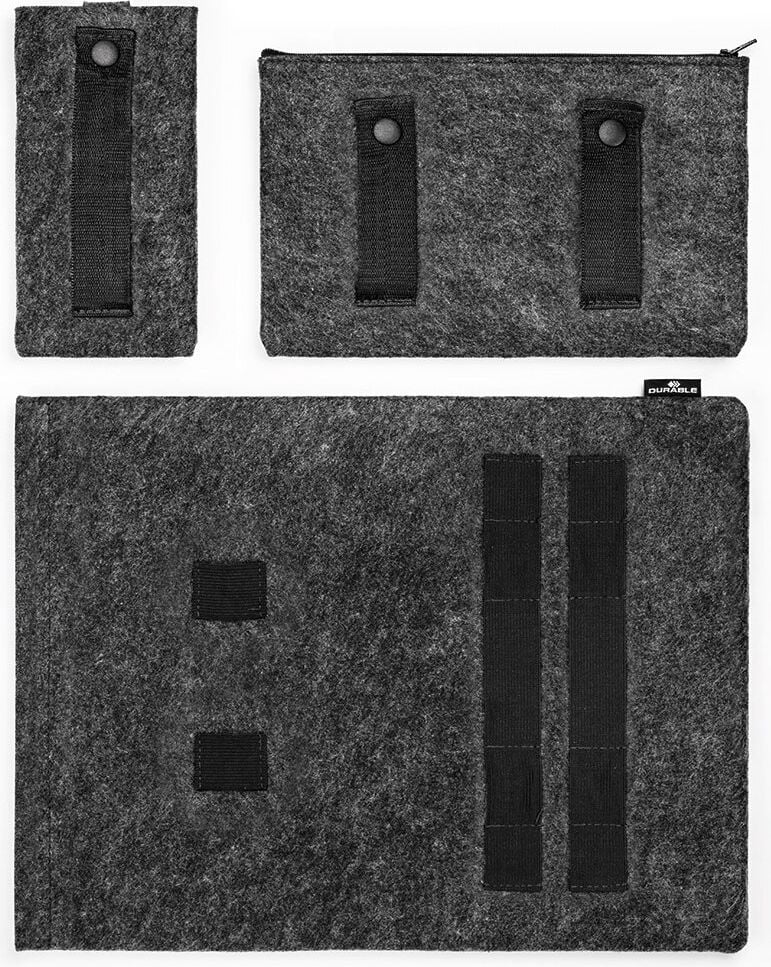 Notebookhüllen Durable MultiBag EFFECT 507158, 13-16,4 Zoll, rPET-Filz, Zubehör- und Handytasche, anthrazit
