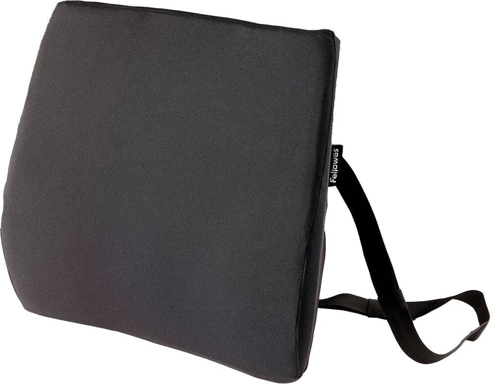 Rückenkissen Fellowes Breyta Komfort Back 100119852, 38x33x9cm (BxTxH), Schaumstoff, verstellbarer Gurt, Tragegriff, schwarz