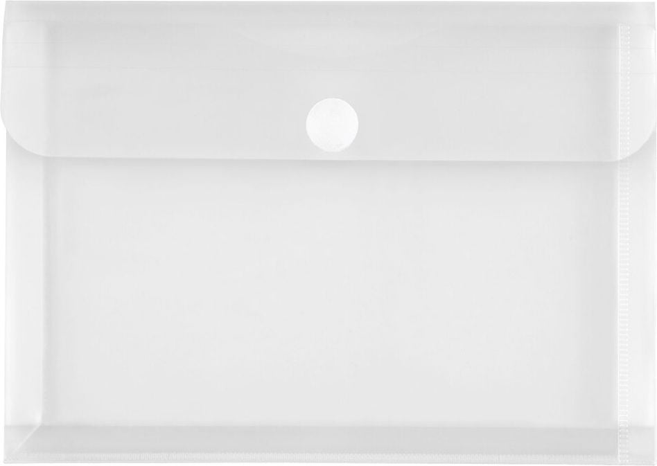 Dokumententaschen Foldersys A5 quer 40114, Klettverschluss, 30mm Dehnfalte, transluzent, Pack 10 Stück, transparent