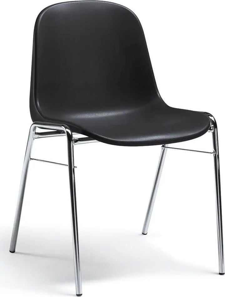 Besucherstuhl Deskin HIP, ohne Armlehnen, Gestell verchromt, stapelbar, hellgrün