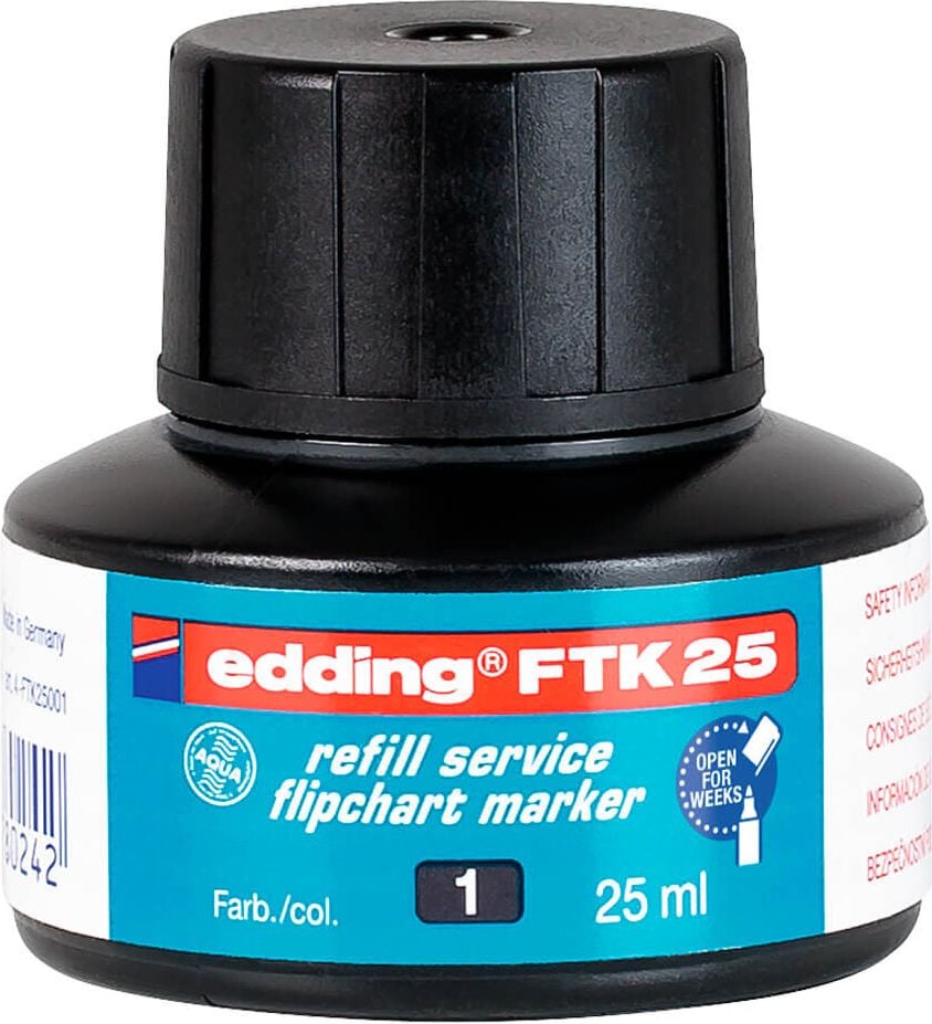 Flipchartmarker Nachfülltusche Edding FTK-25, 25ml, schwarz